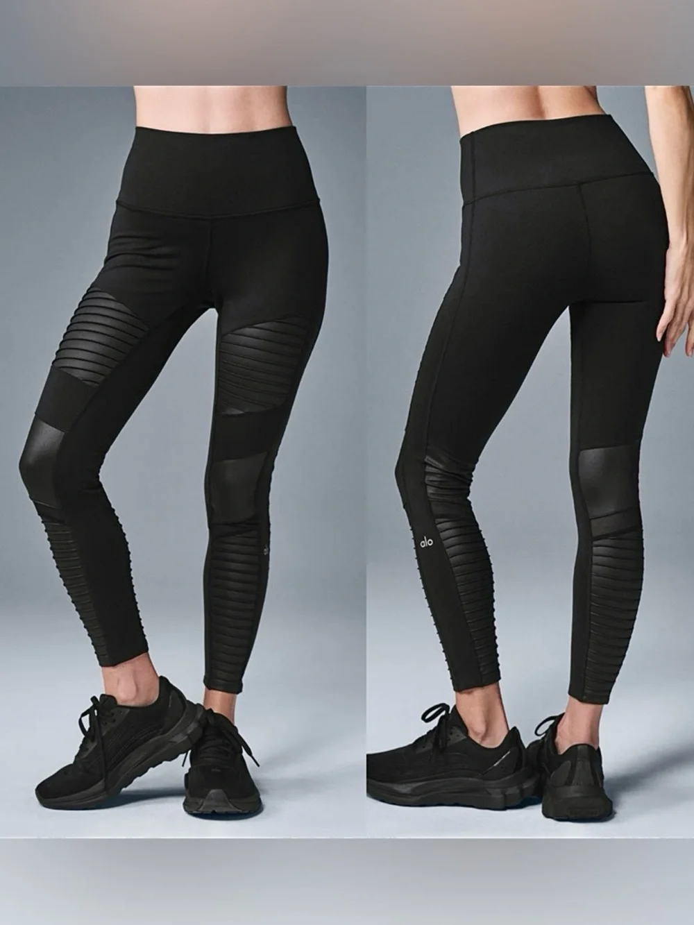 ALO Yoga Black High-Waist Moto Leggings | XS